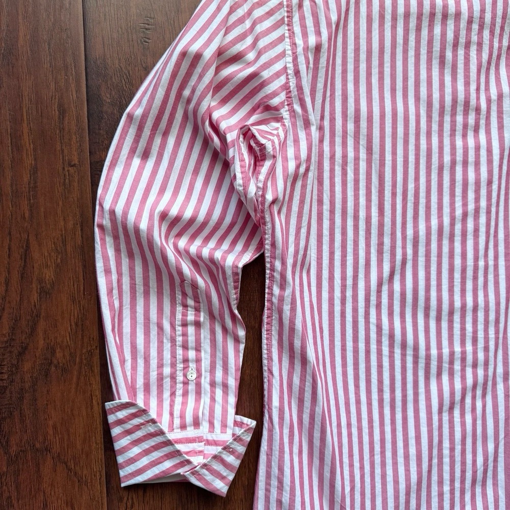 Nili Lotan Women's Red Striped Button Down Shirt XS Quiet Luxury‎ Boyfriend Prep - Picture 15 of 16